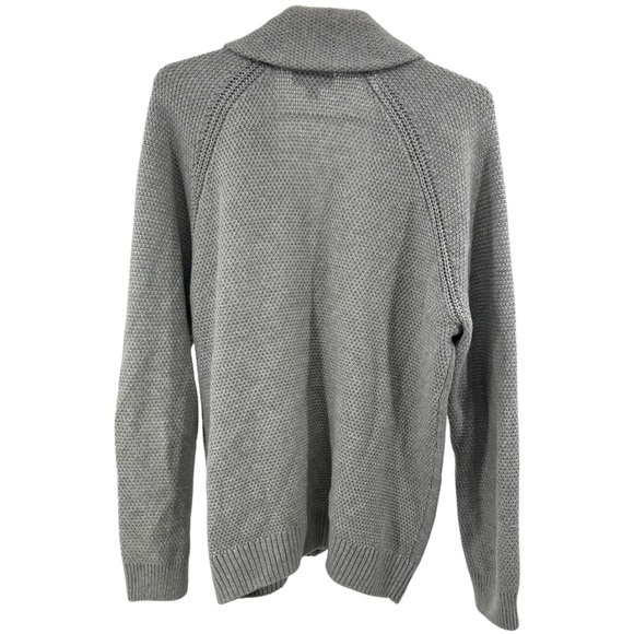 Tasso Elba men’s collared cardigan light gray M cable knit casual office fall - Picture 3 of 7